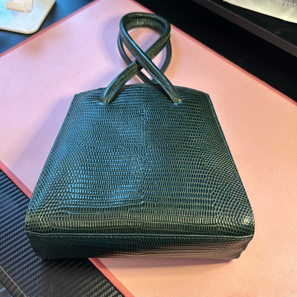 Staud brand green bag with loop top handle